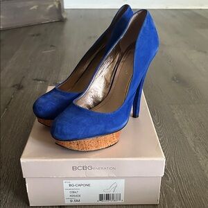 BCBGeneration Cobalt Blue Suede Heels